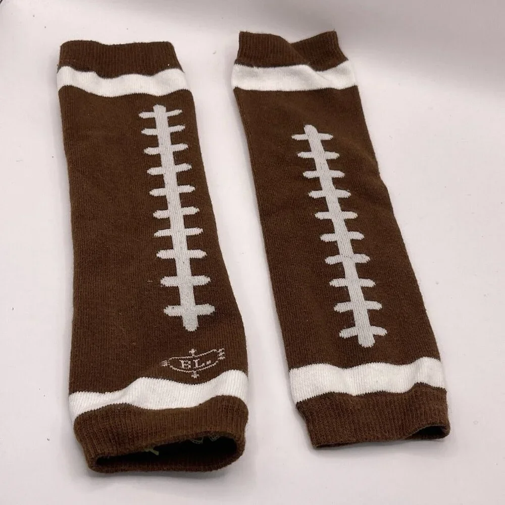 Baby Legs Football Leg Warmers Infant Toddler One Size Brown Crawling Brown Whit